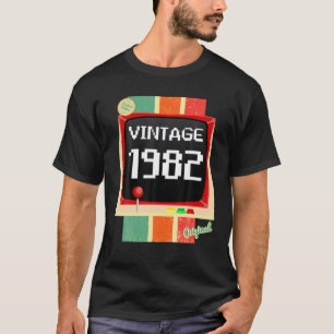 T-shirt 40 Anniversaire Homme 1982 Gamer Console / Vintage