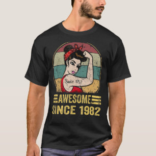 T-shirt 40 ans Awesome depuis 1982 40e anniversaire femmes