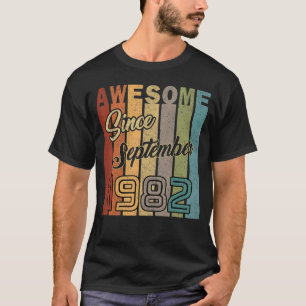 T-shirt 40 Ans Awesome Depuis Septembre 1982 40th Bi