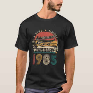 T-shirt 40 Ans Awesome Janvier 1985 Vintage 40th Bir