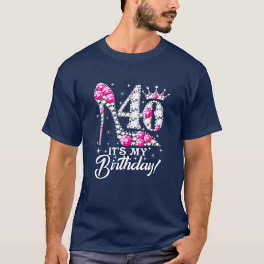 T-shirt 40 Ans C'est mon 40e anniversaire Drôle Diam rose (Devant)