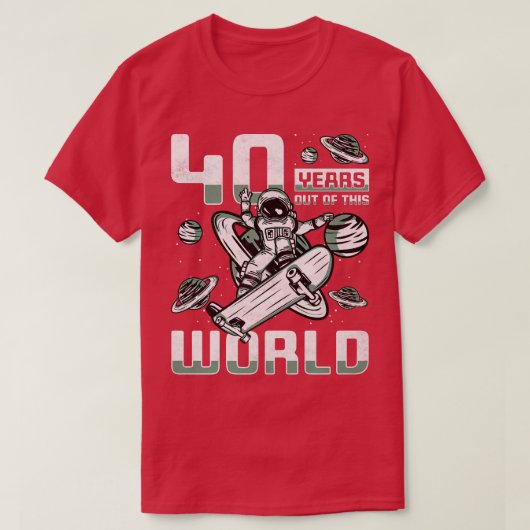 T-shirt 40 Ans De Ce Monde, 40e Anniversaire Patineur A (Design devant)
