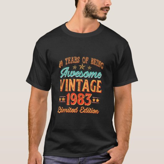 T-shirt 40 ans Décorations Hommes 40e Anniversaire 1983 (Devant)