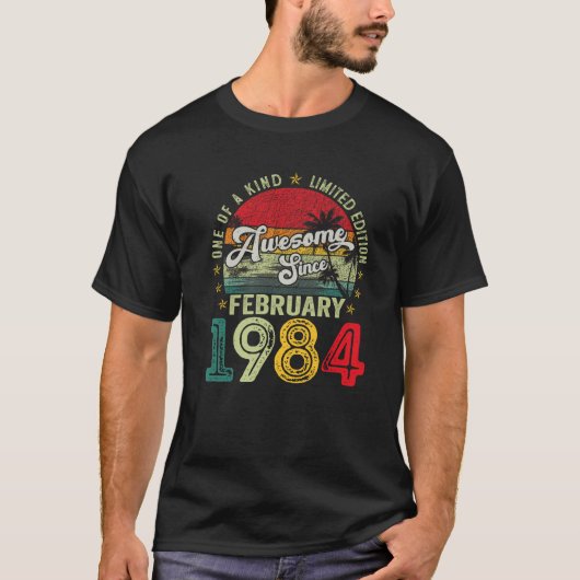 T-shirt 40 Ans Fait En Février 1984 40e Anniversaire G (Devant)