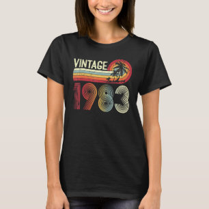 T-shirt 40 Ans Hommes Femmes Vintage 1983 Retro 40e Naissa