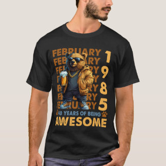 T-shirt 40 Ans Incroyable Ours Cool Depuis Février 1985