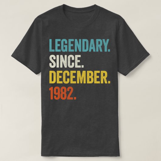 T-shirt 40 ans légendaire depuis décembre 1982 40th Bi (Design devant)