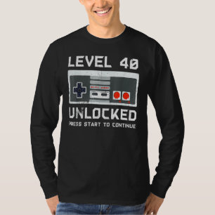 T-shirt 40 ans Quarante Anniversaire Niveau 40 Joueur déve