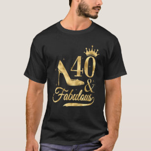 T-shirt 40 Ans Tee For Womens 40 And & Fabuleux 198