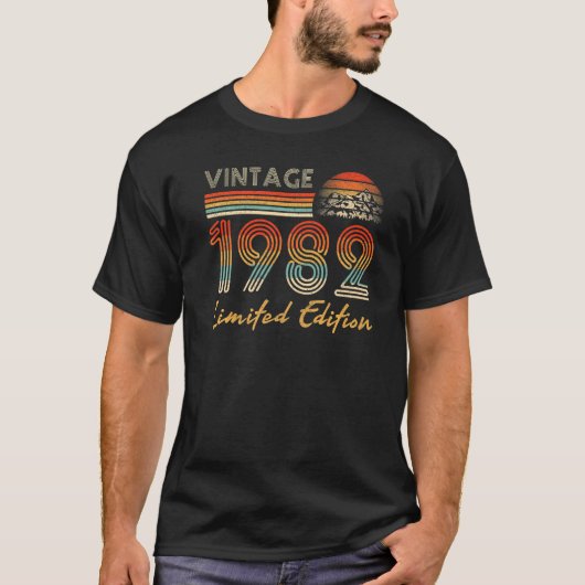T-shirt 40 ans Vintage 1982 40e anniversaire (Devant)