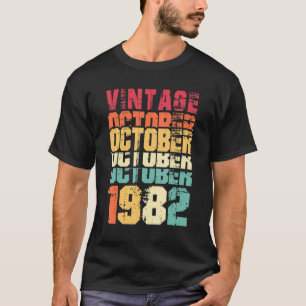 T-shirt 40 ans Vintage Octobre 1982 40e Anniversaire Moi