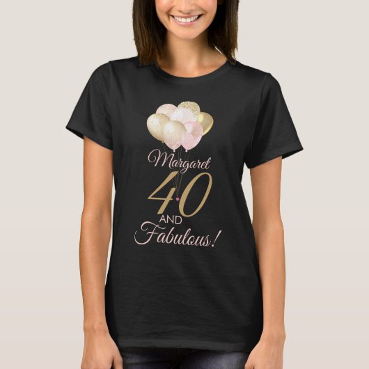 T-shirt 40 et fabuleux 40e anniversaire Parties scintillan (Devant)