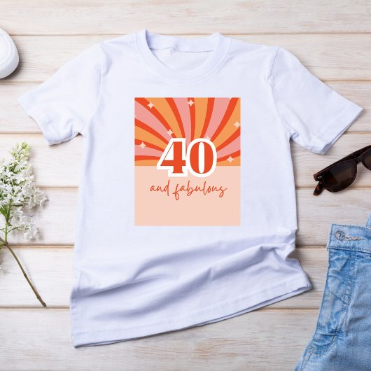 T-shirt "40 et fabuleux", pêche rétro