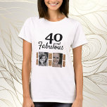 T-shirt 40 et Fabulous Gold Parties scintillant 2 Photo 40<br><div class="desc">40 et Fabulous Gold Parties scintillant 2 Photo T-shirt 40th Birthday. Ajoutez vos photos - vous pouvez utiliser une photo ancienne et nouvelle.</div>