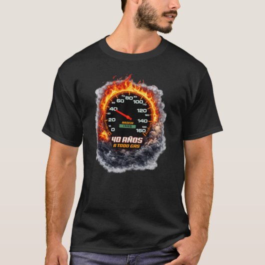 T-shirt 40 Years Full Throttle Born 1985 Speedometer Bir (Devant)
