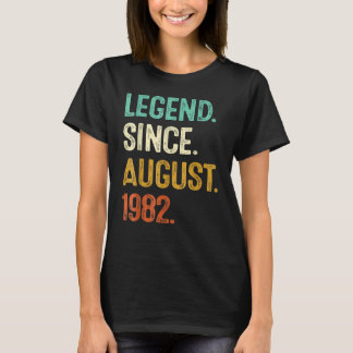 T-shirt 40 Years Old  Legend Since August 1982 40th Birthd