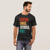 T-shirt 40 Years Old Legend Since October 1982 40th Birth (Devant entier)