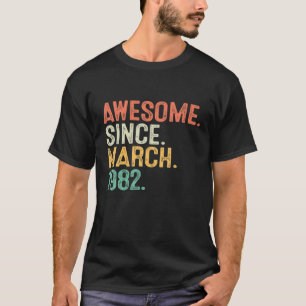 T-shirt 40E Anniversaire 1982 40 Ans Hommes Awesome Depuis