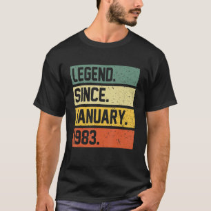 T-shirt 40e anniversaire 40 ans légende depuis le 19 janvi