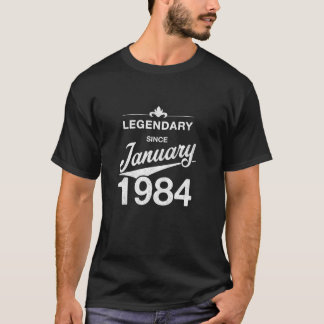 T-shirt 40e anniversaire 40 ans Né en janvier 1984 Vin