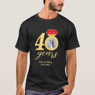 T-shirt 40e anniversaire 40 ans photo Mariage