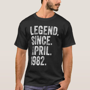 T-shirt 40e anniversaire Avril Né 40 ans Légende depuis 19