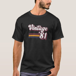T-shirt 40E Anniversaire Cadeau Retro 1981 40 Ans Hommes F