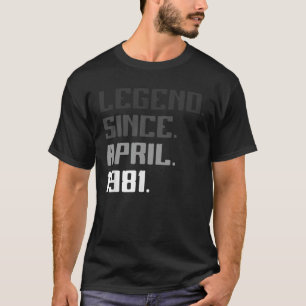 T-shirt 40E Anniversaire Cadeaux 40 Ans Légende Depuis Apr