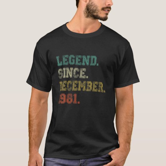 T-shirt 40E Anniversaire Cadeaux 40 Ans Légende Depuis Déc (Devant)