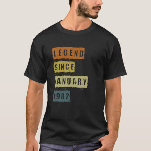 T-shirt 40E Anniversaire Cadeaux 40 Ans Légende Depuis Jan