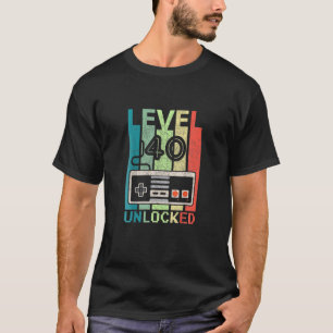 T-shirt 40E Anniversaire Cadeaux Tee, Niveau 40 Vidéo Déve
