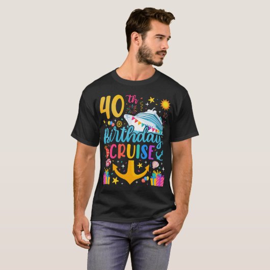 T-shirt 40e anniversaire Croisière B-Day Hommes (Devant entier)