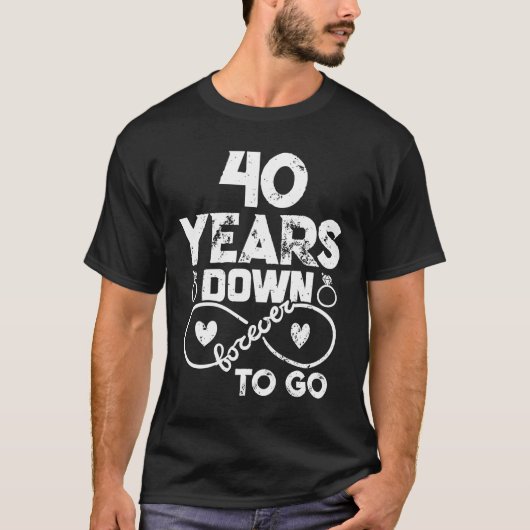 T-shirt 40e anniversaire du Mariage marié romantique W (Devant)