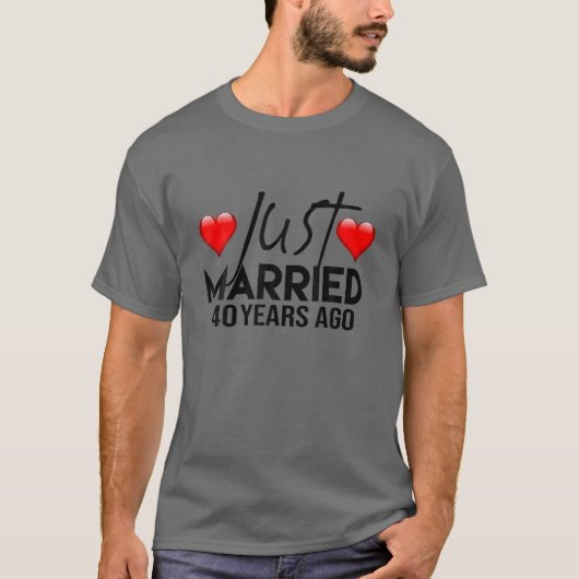 T-shirt 40E Anniversaire Du Mariage Qui Vient De Marier Un (Devant)