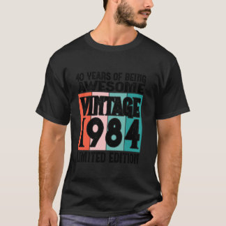 T-shirt 40e anniversaire Edition limitée Né en 1984 Long S