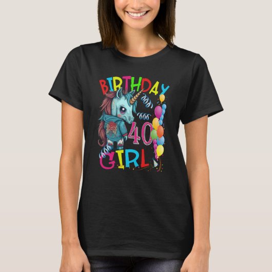 T-shirt 40e anniversaire Fête Fille Joyeux 40 ans Cool U (Devant)