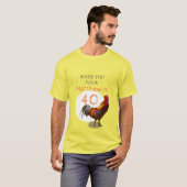 T-shirt 40e anniversaire Fun Chicken Rooster Homme (Devant entier)