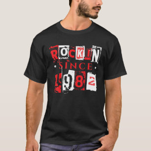 T-shirt 40E Anniversaire Funny Rockin' depuis 1982 Jeu Vin