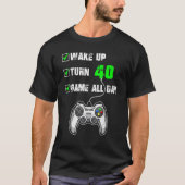 T-shirt 40e Anniversaire Gamer Niveau 40 Non verrouillé Ga (Devant)