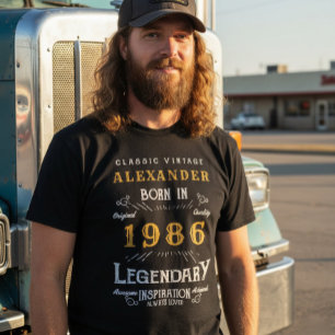 T-shirt 40e anniversaire Légendaire depuis 1986 Noir