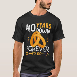 T-shirt 40E Anniversaire Mariage Couples correspondants 40