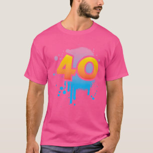 T-shirt 40E Anniversaire Présent Hommes Femmes Cool Spray