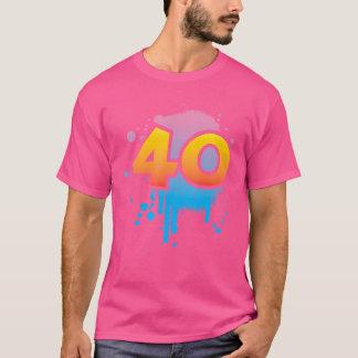 T-shirt 40E Anniversaire Présent Hommes Femmes Cool Spray