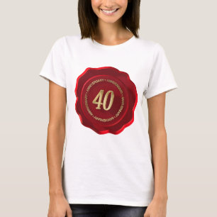 T-shirt 40e anniversaire sceau de cire rouge