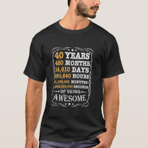 T-shirt 40e anniversaire vintage Edition limitée 40 ans