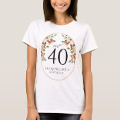 T-shirt 40e anniversaire Vintage Floral (Devant)