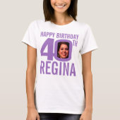 T-shirt 40e anniversaire violet nom personnalisé modèle ph (Devant)