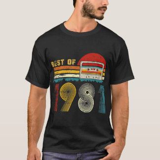 T-shirt 40E Cadeaux Anniversaires Meilleur De 1981 Bande D