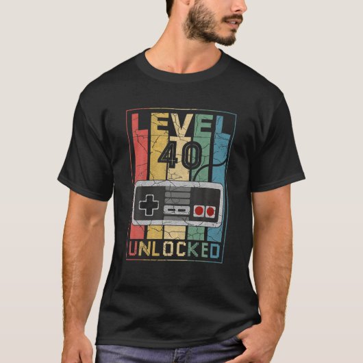T-shirt 40E Cadeaux Anniversaires Niveau 40 Vidéo Jeu Déve (Devant)
