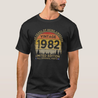 T-shirt 40Th Birthday 1982 Limited Edition Patriotic Vinta